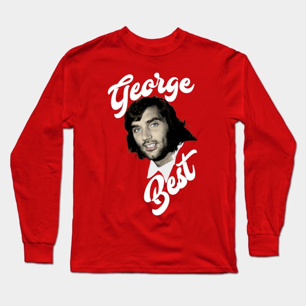 George Best Tribute Long Sleeve T-Shirt by DankFutura